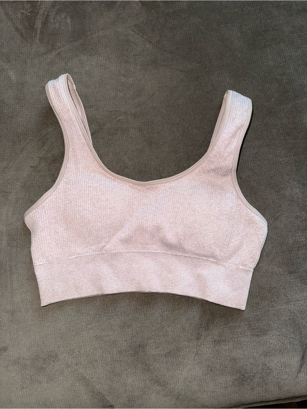 Aerie Cream Ribbed Seamless Bralette Tank Top
